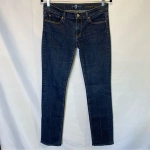 7 For All Mankind Straight Leg Dark Wash Denim Jeans Women’s Size 28 Low Rise - Bild 1 von 12