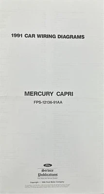 Diagrama De Cableado Plegable De Fábrica Mercury Capri 1991 Esquema Eléctrico 91 - Imagen 1 de 3