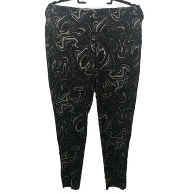 Soft Surroundings Sz Medium Argento Leggings Black With Metallic Swirl - Image 1 of 4