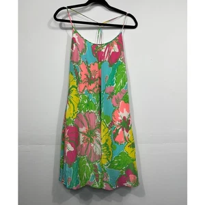 Lilly Pulitzer Maisy RaceBack Slip Floral Silk Dress / Size-Large  - Bild 1 von 12