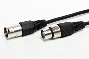 10er SET 1m 1 Meter XLR NF Mikro DMX Kabel Audio Mikrofonkabel schwarz  - Bild 1 von 1