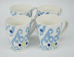 Rachael Ray IKAT blau Tassen handbemalt spülmaschinen- und mikrowellengeeignet 4er Set - Bild 1 von 5