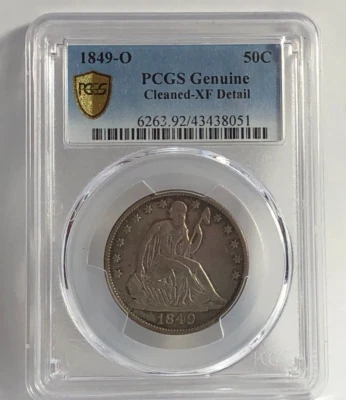 PCGS Cleaned-XF Detail 1849-O Seated Liberty Half Dollar  [112DUA] - Image 1 of 4