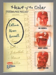 2003 Fleer Platinum Heart of the Order Bobby Abreu Jimmy Rollins Pat Burrell  - Picture 1 of 2