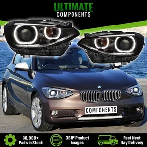 BMW 1 Series F20 2011-2015 Projector Xenon Look Halo Angel Eye LED Headlights - Picture 1 of 23