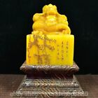 7.6" Chinese Natural Tianhuang Shoushan Stone Carving Dragon Beast Seal Signet