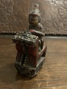 Antique Chinese Figure Depicting Guadi The God Of War On Horseback Poly Lacquer - Picture 1 of 7
