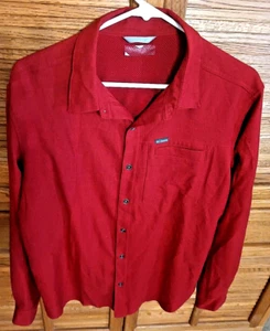 Camicia Columbia uomo manica lunga con bottoni grande rossa ventilata outdoor omni stoppino - Foto 1 di 6