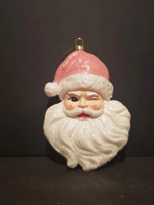 New Santa Claus In Pink Christmas Ornament, Vintage Retro Inspired - Picture 1 of 2