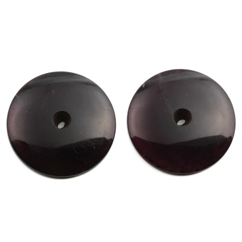 (2) 32mm antique Czech amethyst purple rosarian pin shank glass button elements Cover