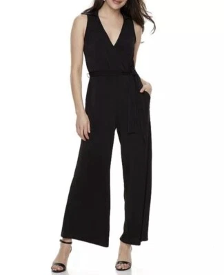 Mono Nina Leonard Negro Pierna Ancha Talla Mediana Mujer Corbata Lateral Usado en Excelente Condición Foto 1 de 4