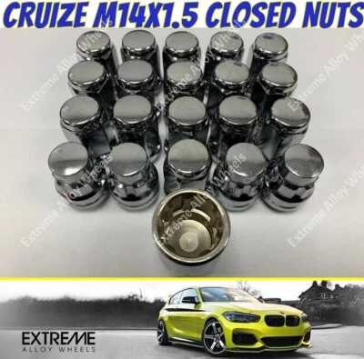 Fits Chrysler 300 C 05-10 Alloy Wheel Nuts + Locks Silver Closed M14x1.5 - Image 1 of 3
