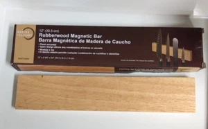 Mercer Magnetic Kitchen Utility Bar Rubberwood 12" 30.5cm Wall Mounted - Picture 1 of 1