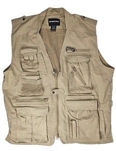 Humvee Safari Vest Mens XL Tan Tactical Utility Hunting Fishing Outdoor Vented - Picture 1 of 17