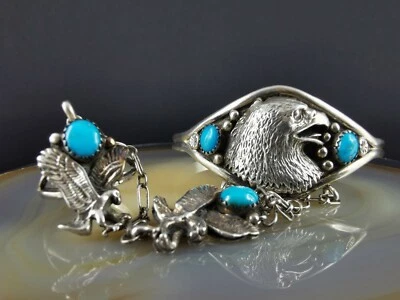 Armreif Silber 925 Ring Sklavenarmband Ella Cowboy Sklaven Indianer Adler  - Bild 1 von 4