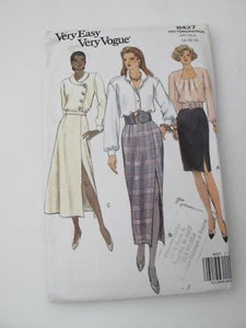 Vintage 90er Vogue Muster 8427 ungeschnittener Rock spitz zulaufend A-Linie Schlitz 14-16-18 (K) - Bild 1 von 7