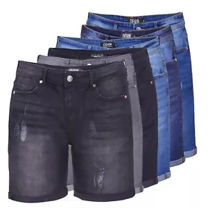 Pantalones cortos vaqueros de verano para hombre Bermudas pantalones vaqueros casuales Slim Fit - Imagen 1 de 36
