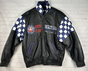 Vintage Densham Motor Sports Leather Jacket Mens Size XL NEC Performance Team - Picture 1 of 7
