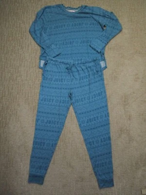Juicy Couture Sleepwear Set Women Large Blue Aztec All Over Print AOP Pajamas - Image 1 of 4