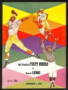 1958 San Francisco 49ers vs. Detroit Lions NFL Football Game Program 196115 - Picture 1 of 1