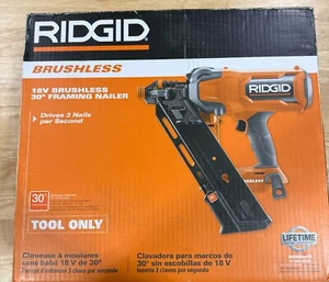 NEW! RIDGID 18V Brushless 30 Degree Framing Nailer (R09895B) - Picture 1 of 5