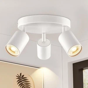 Modern 3 Way Adjustable LED Ceiling Spotlight Round Kitchen Spot Light GU10 Bulb - Picture 1 of 14