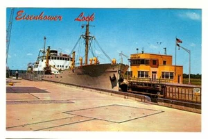 Cartolina d'epoca anni '50 EISENHOWER LOCK St. Lawrence Seaway NY! Mai usato! - Foto 1 di 2