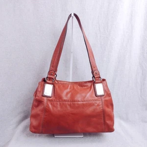 Borsa a mano Tignanello in pelle arancione doppia tracolla borsetta taglia media - Foto 1 di 12