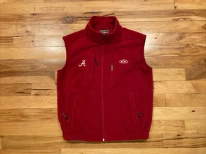 Drake Waterfowl ALABAMA CRIMSON TIDE Full Zip Fleece Magnattach Vest Mens Medium - Picture 1 of 12
