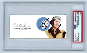 Clarence BUD ANDERSON Signed Cut, WWII Triple Ace P-51 Mustang Print Card - PSA - Picture 1 of 2