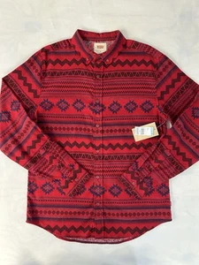 NWT Levis Shirt Mens Medium Red Flannel Aztec Southwestern Western Cowboy Rodeo - Picture 1 of 22
