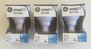 Lot 3 GE REVEAL 65W Indoor Floodlight Light Bulbs Track Recessed 48692 R30 NIP - Picture 1 of 10