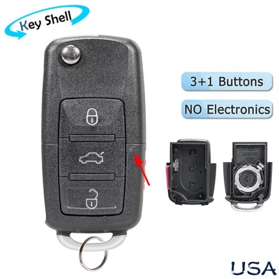 Carcasa de llavero remoto para Volkswagen Jetta 2006 2007 2008 2009 2010 4 botones Foto 1 de 4