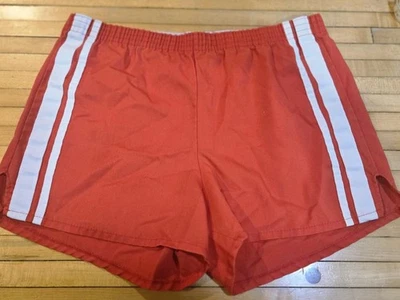 Pantalones Cortos Atléticos Vintage Años 80 Retro Pista y Cancha Para Hombre Correr Rojo y Blanco Pequeños Foto 1 de 4