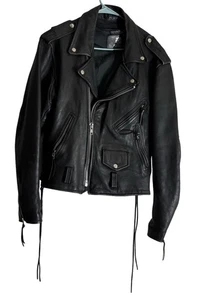 Rebel Rider/Leather Jacket/Made In Usa/One Star/Black/ 38 - Picture 1 of 4