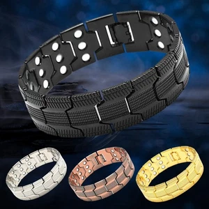 Pulsera de cobre ultra magnética de tres filas terapia alivio del dolor de la artritis regalo para hombres - Imagen 1 de 21