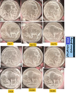 1927 y 1928 EE. UU. PDS como nuevo Buffalo Nickel🪙antiguo⌛como se muestra - Imagen 1 de 12