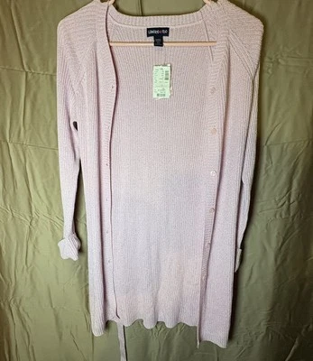Cárdigan largo rosa brillante Limited Too Girls talla S/10 Foto 1 de 4