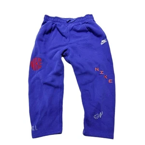 Nike Cropped Sweatpants Big Girls L Purple French Terry Embroidered Logo STAIN - Picture 1 of 9