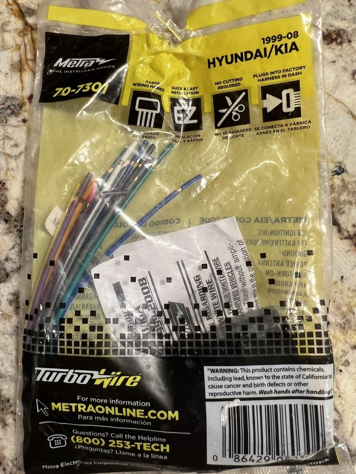 Metra 70-7301 For 1999-2006 Hyundai/Kia Radio Wire Harness Kit - Image 1 of 1