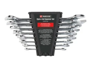 Parkside 8-Piece Matt Chrome-Plated Open-Ended Spanner Set – 12mm to 22mm - Picture 1 of 1