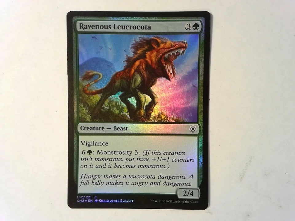 Foil Ravenous Leucrocota	 Conspiracy: Take the C - Magic the Gathering MtG Green - Image 1 of 1