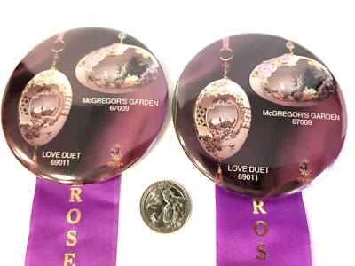1998 Rosemont Eggs-pressions! Promo Pins Lot of 2 Purple - Image 1 of 3