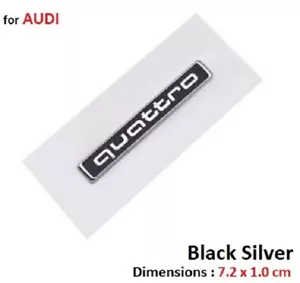 72mm Black Silver Quattro ABS Rear Boot Trunk Side Badge Emblem Sticker For Audi - Foto 1 di 17