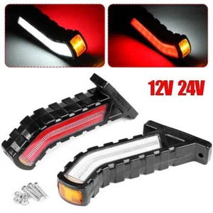 2X LED Side Marker Light Outline Lamp Turn Signals Flowing For Van Truck Trailer - Foto 1 di 12