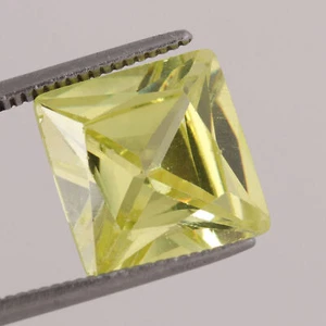 A+ Yellow CZ Cubic Zirconia 8.30 CT Emerald Facet Cut Loose Gem for Stud Earring - Picture 1 of 6