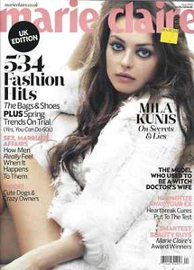 MILA KUNIS MARIE CLAIRE MAGAZINE UK APRIL 2013 - Picture 1 of 3