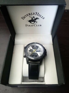 Beverly Hills Polo Club Sport Herren Analog-Digital Uhr mit schwarzem Silikonband - Bild 1 von 4