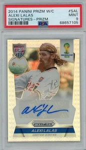Copa Mundial de la FIFA 2014 Panini Alexi Lalas Estados Unidos Auto Prizm/25 PSA 9 - Imagen 1 de 2