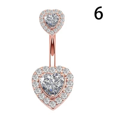 Surgical Steel Belly Button Rings Navel Curved Barbell CZ Piercing Jewelry 14G↗ - Image 1 of 4